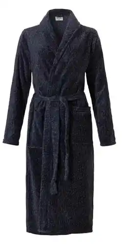 Drogist.nl Ten cate dames fleece badjas donkerblauw panterprint maat m 1 stuk aanbieding