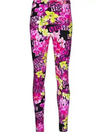 Farfetch Versace legging met bloemenprint - roze aanbieding