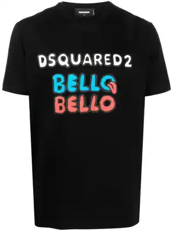 Farfetch Dsquared2 t-shirt met logoprint - zwart aanbieding