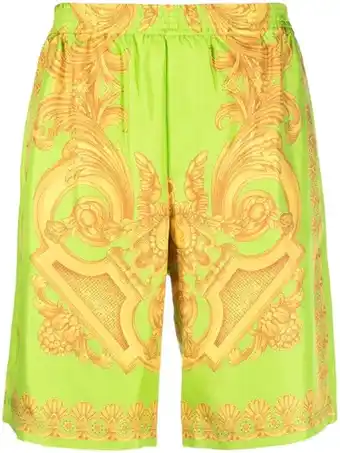 Farfetch Versace barocco 660 shorts - groen aanbieding