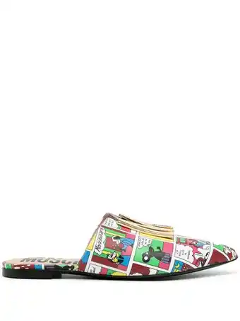 Farfetch Moschino slippers met print - wit aanbieding