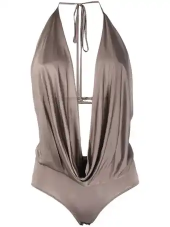 Farfetch Blumarine mouwloze body - beige aanbieding