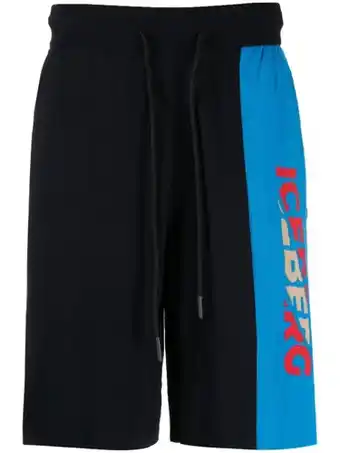 Farfetch Iceberg trainingsshorts met logo - blauw aanbieding