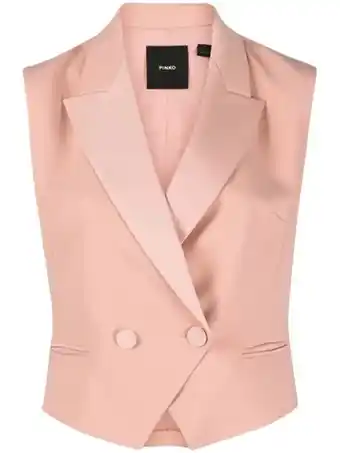 Farfetch Pinko gilet met dubbele rij knopen - roze aanbieding