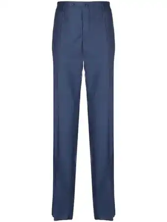 Farfetch Incotex button-up pantalon - blauw aanbieding