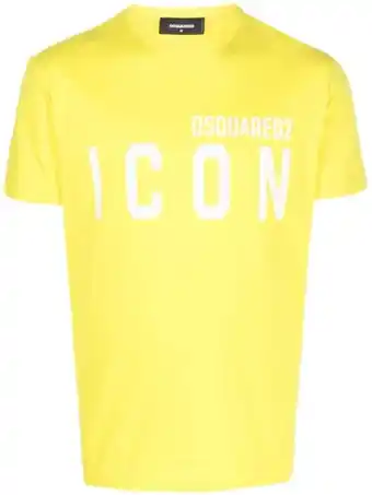 Farfetch Dsquared2 t-shirt met logoprint - geel aanbieding