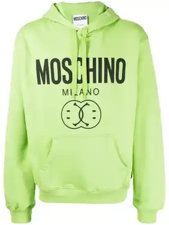 Farfetch Moschino hoodie met logoprint - groen aanbieding