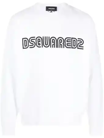 Farfetch Dsquared2 sweater met logoprint - wit aanbieding