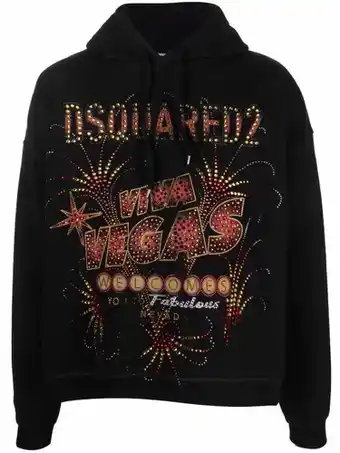 Farfetch Dsquared2 hoodie met print - zwart aanbieding