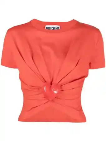 Farfetch Moschino cropped t-shirt - rood aanbieding