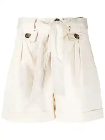 Farfetch Woolrich shorts met gestrikte taille - beige aanbieding