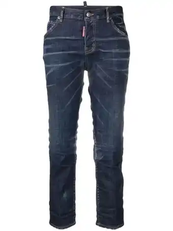 Farfetch Dsquared2 cropped jeans - blauw aanbieding