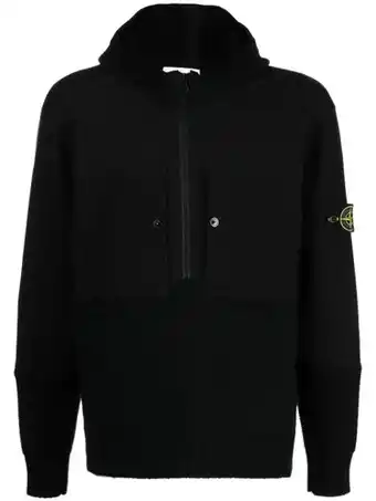 Farfetch Stone island hoodie met rits - zwart aanbieding