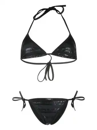 Farfetch Balmain bikini met logoprint - zwart aanbieding