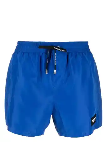 Farfetch Balmain trainingsshorts met logopatch - blauw aanbieding