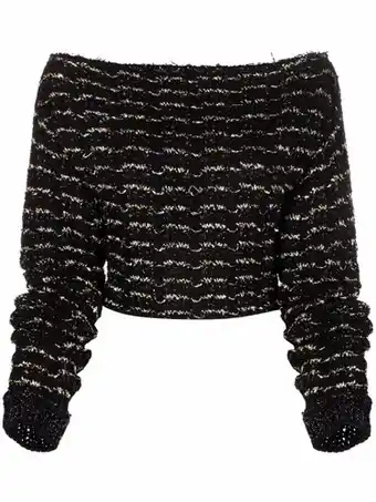 Farfetch Balmain cropped top - zwart aanbieding