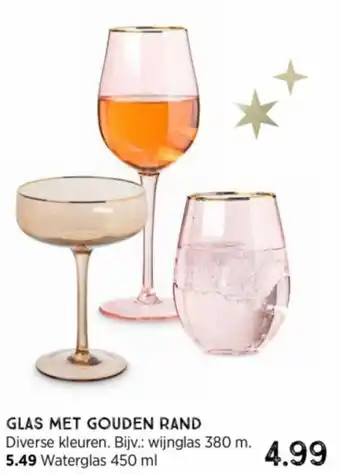 Xenos GLAS MET GOUDEN RAND aanbieding