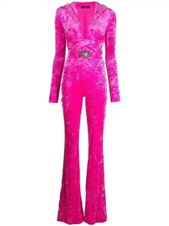 Farfetch Versace jumpsuit met v-hals - roze aanbieding