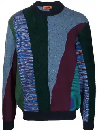 Farfetch Missoni intarsia trui - blauw aanbieding