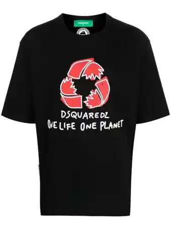 Farfetch Dsquared2 t-shirt met print - zwart aanbieding