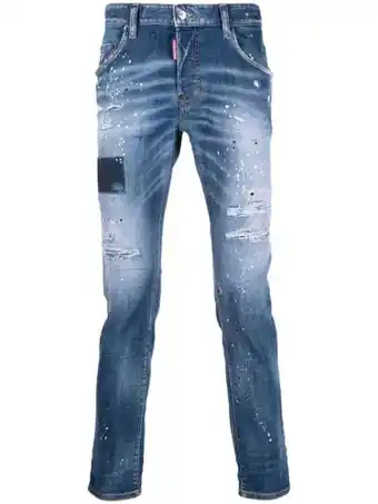 Farfetch Dsquared2 gescheurde jeans - blauw aanbieding