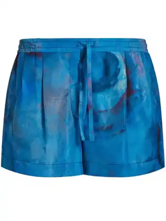 Farfetch Marni shorts met trekkoordtaille - blauw aanbieding