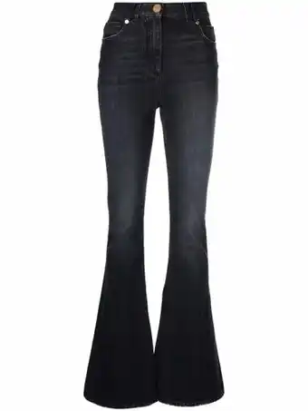 Farfetch Balmain high waist jeans - zwart aanbieding