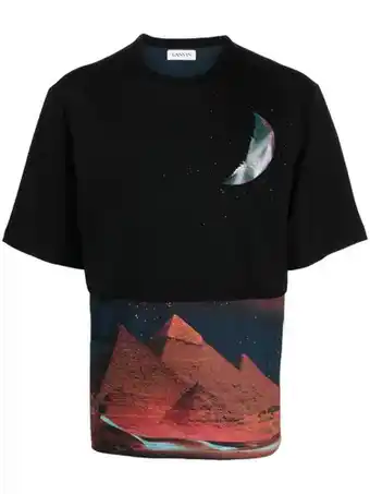 Farfetch Lanvin t-shirt met print - zwart aanbieding