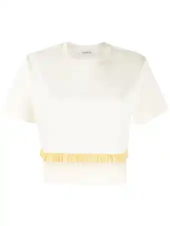 Farfetch Lanvin t-shirt met franjes - beige aanbieding