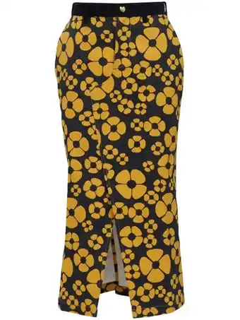 Farfetch Marni x carhartt rok met bloemenprint - zwart aanbieding