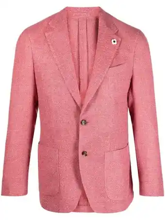 Farfetch Lardini blazer met enkele rij knopen - roze aanbieding