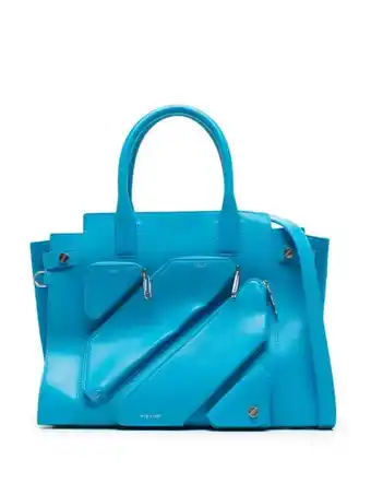 Farfetch Off-white city leren shopper - blauw aanbieding