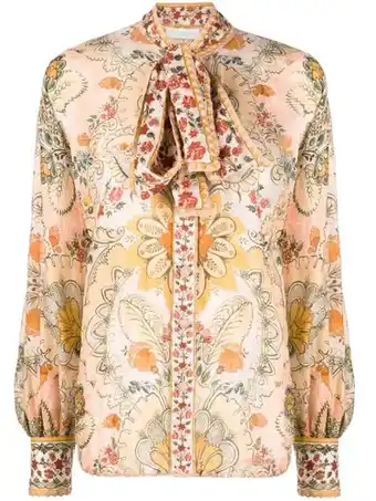 Farfetch Zimmermann blouse met bloemenprint - bruin aanbieding