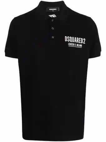 Farfetch Dsquared2 poloshirt met logoprint - zwart aanbieding