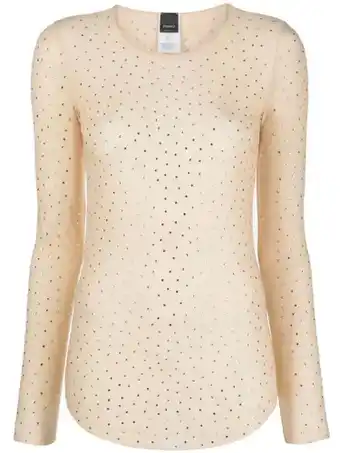 Farfetch Pinko top verfraaid met kristallen - beige aanbieding