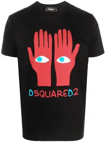 Farfetch Dsquared2 t-shirt met logoprint - zwart aanbieding