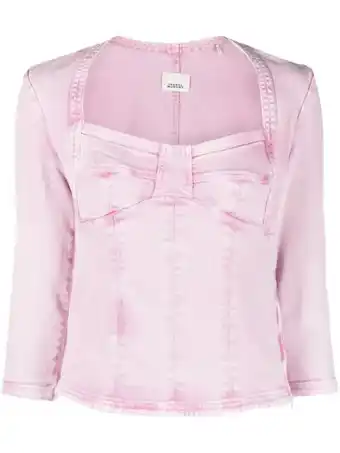 Farfetch Isabel marant top met cropped mouwen - roze aanbieding