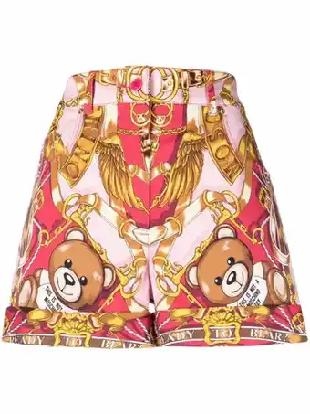 Farfetch Moschino high waist shorts - roze aanbieding