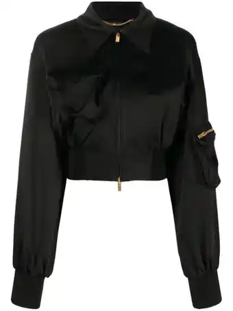 Farfetch Blumarine cropped bomberjack - zwart aanbieding