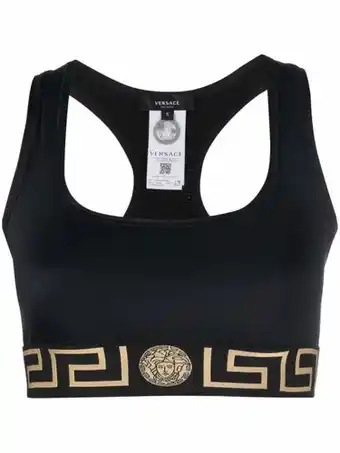 Farfetch Versace cropped sport-bh - zwart aanbieding