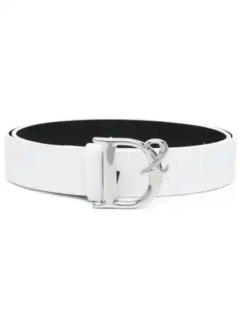 Farfetch Dsquared2 leren riem - wit aanbieding