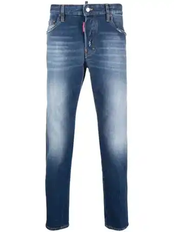 Farfetch Dsquared2 slim-fit broek - blauw aanbieding