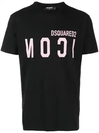 Farfetch Dsquared2 t-shirt met logoprint - zwart aanbieding