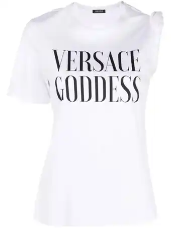 Farfetch Versace t-shirt met tekst - wit aanbieding