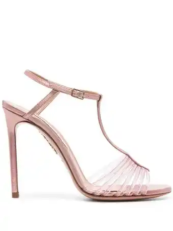 Farfetch Aquazzura amore mio leren sandalen - roze aanbieding