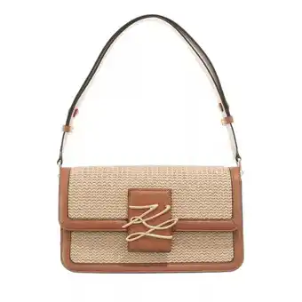 Fashionette Karl lagerfeld crossbody bags - autograph raffia small satchel in beige aanbieding