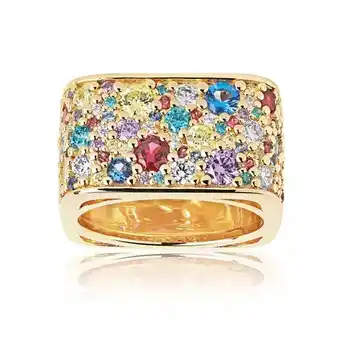 Fashionette Sif jakobs jewellery ringen - novara quadrato ring multicoloured zirconia in gold aanbieding