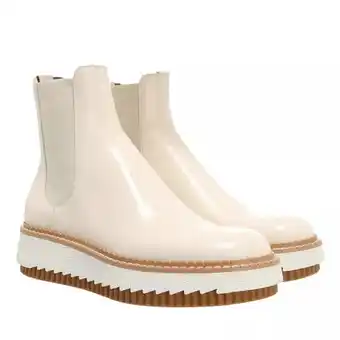 Fashionette Chloé boots & laarzen - kurtys flat chelsea boots in crème aanbieding