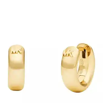 Fashionette Michael kors oorbellen - 14k gold-plated sterling silver huggie earrings in gold aanbieding