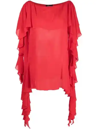 Farfetch Blumarine semi-doorzichtige blouse - rood aanbieding